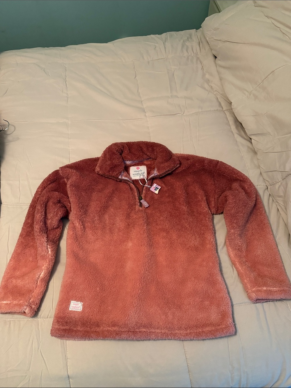 Simply Southern Plush Half-Zip Pullover - pink ombré S
